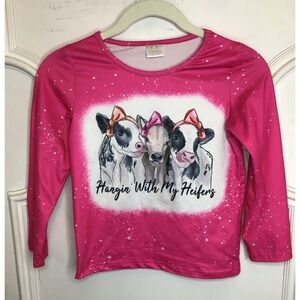 Cow long sleeve top Size 6-7 year old